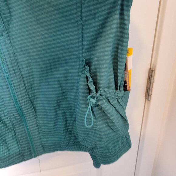 Avia Women's Tennis Jacket Teal Cistern Size S (4-6) Rutch Sleeves NWT Stripes - Picture 3 of 6